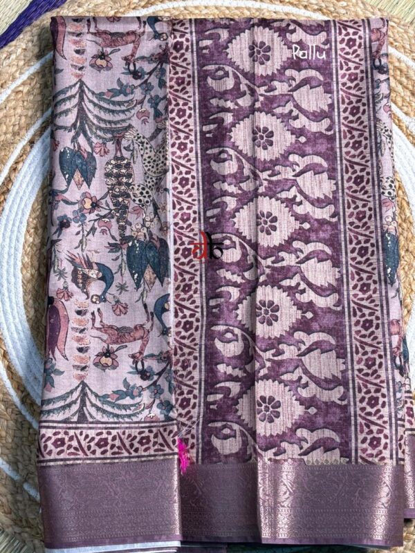 Lavender & Plum Ajrakh Saree