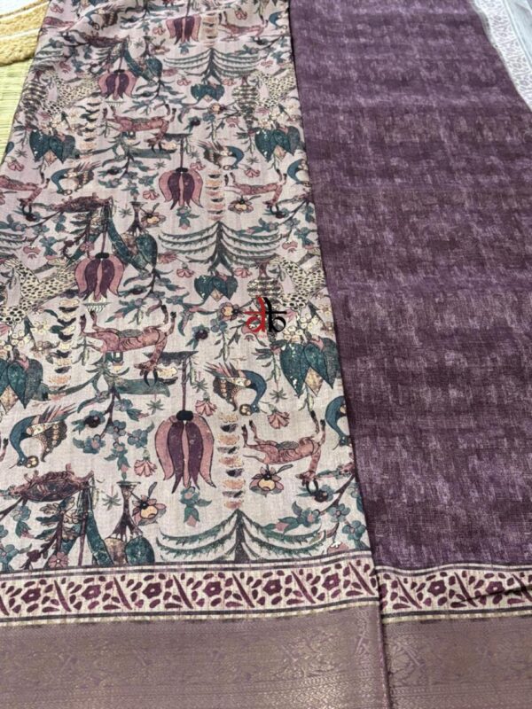 Lavender & Plum Ajrakh Saree