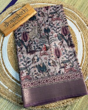 Lavender & Plum Ajrakh Saree