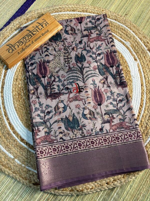 Lavender & Plum Ajrakh Saree