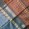 Ajrakh Silk In Teal Blue And Mustard Combo