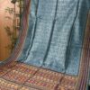 Ajrakh Silk In Teal Blue And Mustard Combo