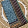Ajrakh Silk In Teal Blue And Mustard Combo