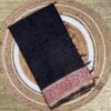 Black Chanderi With Rust Pallu