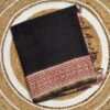 Black Chanderi With Rust Pallu