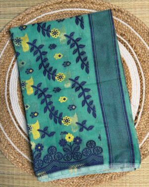 Serene Green & Leafy blue Dhakai Jamdani
