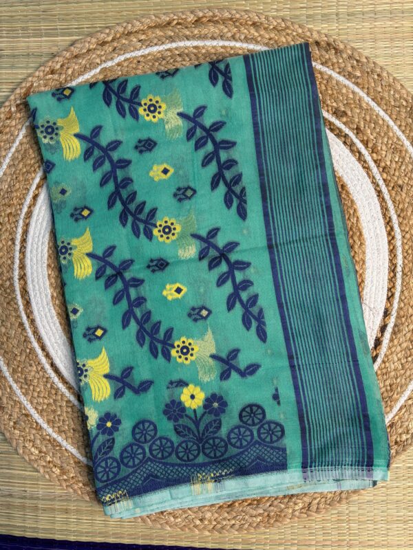 Serene Green & Leafy blue Dhakai Jamdani