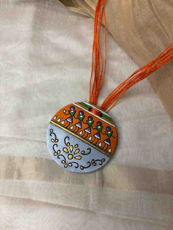 Orange Warli Terracotta Set