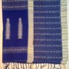 Khadi In Royal Blue With Cream Geometric Weaves
