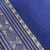 Khadi In Royal Blue With Cream Geometric Weaves