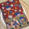 Rust Kalamkari Handloom Saree With Floral & Folk Art Motifs