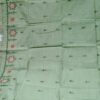 Handcrafted Sage Green Kantha Stitch Cotton Saree