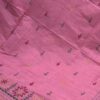 Handcrafted Rose Pink Kantha Stitch Cotton Saree