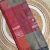 Charcoal Grey & Maroon Handloom Saree