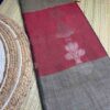 Charcoal Grey & Maroon Handloom Saree