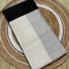 Black & Silver Striped Maheshwari Handloom With Resham Border