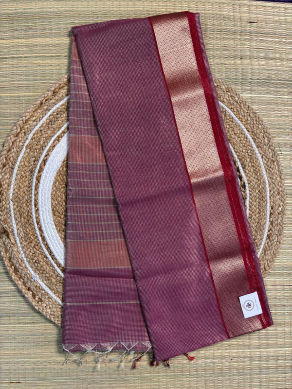 Rust Rose Handloom With Red Temple Border