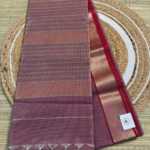 Rust Rose Handloom With Red Temple Border
