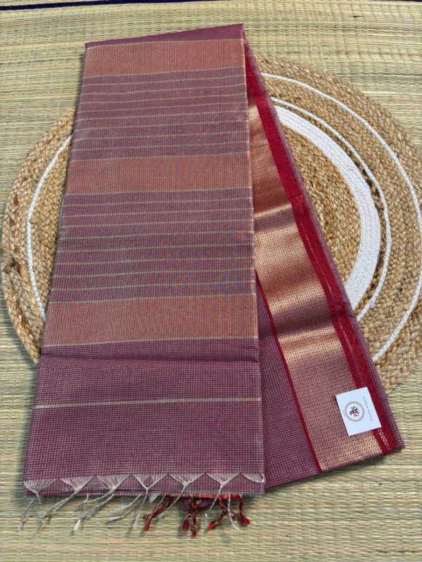 Rust Rose Handloom With Red Temple Border