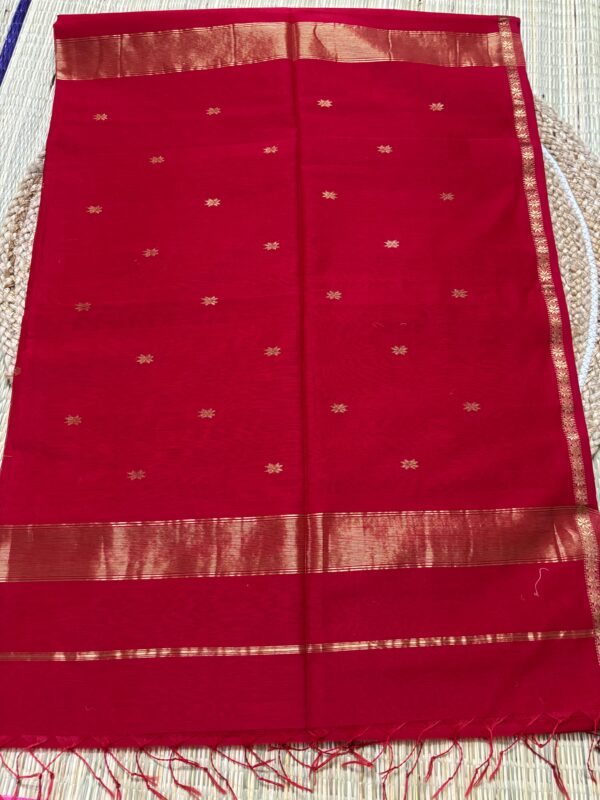 Classic Vermilion Red Star Booti Saree
