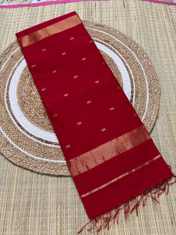 Classic Vermilion Red Star Booti Saree