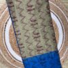 Dual Tone Tribal Print Saree In Indigo And Beige