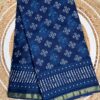 Indigo Printed Handloom Cotton Saree