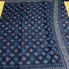Indigo Printed Handloom Cotton Saree