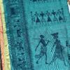 Dual Tone Tribal Print Saree In Fuchsia Pink & Aqua Green