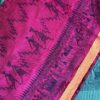 Dual Tone Tribal Print Saree In Fuchsia Pink & Aqua Green