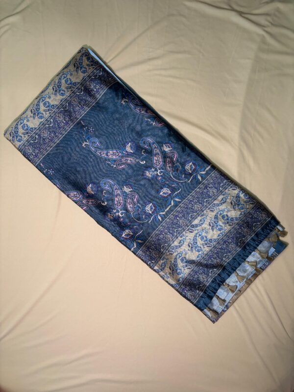 Antique Mustard And Charcoal Silk Saree