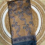 Antique Mustard And Charcoal Silk Saree
