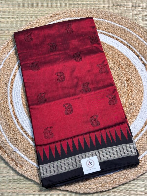 Pure Silk Sambalpuri Ikat Saree In Deep Maroon & Black
