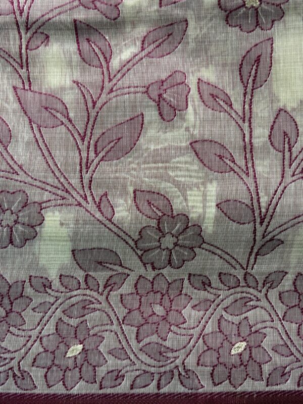Mauve Floral Jamdani Cotton Saree